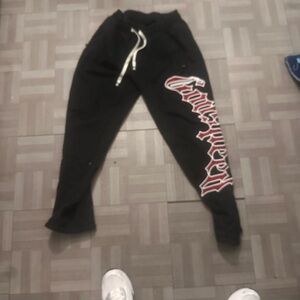 Men's Black Joggers with Red Graphic